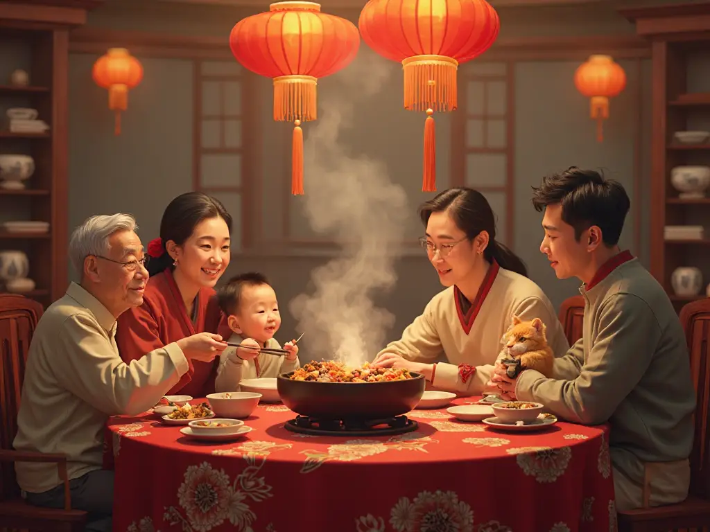 AI generated Chinese New Year 2026 celebration with traditional decorations and festive atmosphere - cultural AI art by AI Image Agent